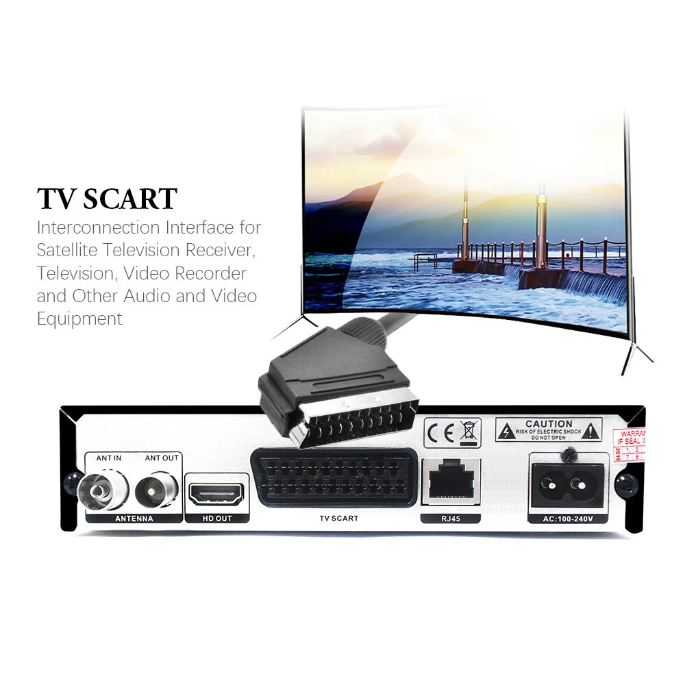 Популярный спутниковый цифровой ТВ приемник DVB T2 с Scart LAN RJ45 тюнер H.265/HEVC декодер