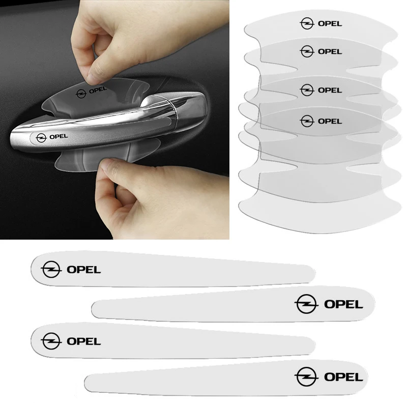 

8pcs Car Sticker Car Door Handle Bowl Protective Transparent Sticker For Opel Astra H G J Insignia Mokka Zafira Corsa Vectra C D