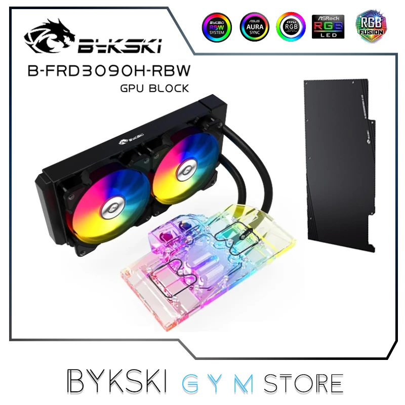 bykski aio gpu water cooling kit rgb for nvidia rtx 3080 3090 aic reference graphics card vga liquild cooler 5v b frd3090h rbw free global shipping