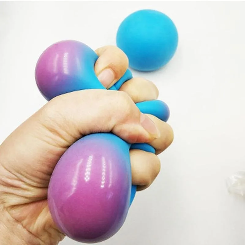 

TPR Stress Relief Ball Soft Vent Ball EVA Stretch Extrusion Color Ball Toy Squeezable Stress Toy Mood Squeeze Relief Toys