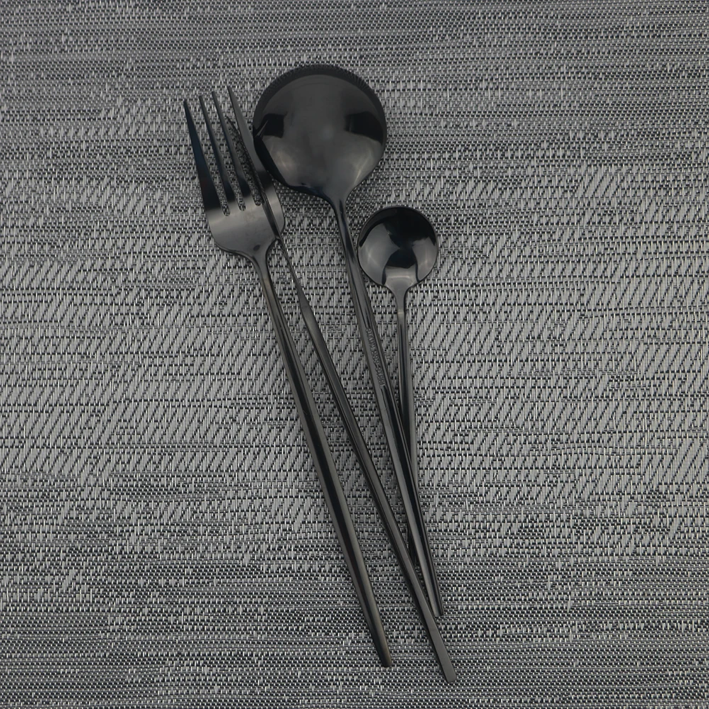 Зеркальные столовые приборы с позолотой набор столовых приборов из нержавеющей