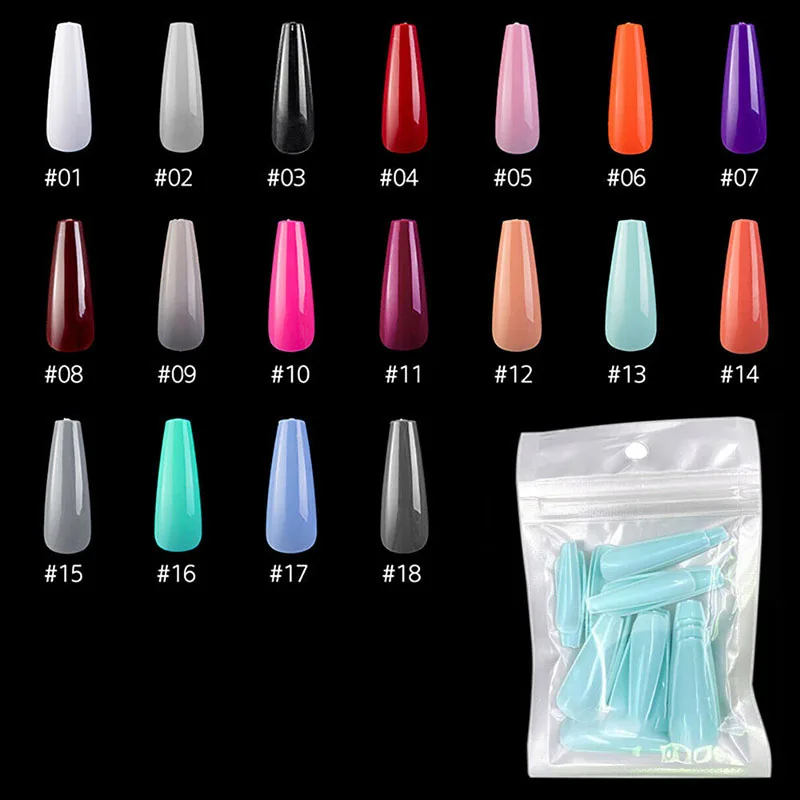 

new 20pcs/box Full Cover Fake Nail Press on Long Clear/Natural/white False Nails Art Tips Manicure Tool