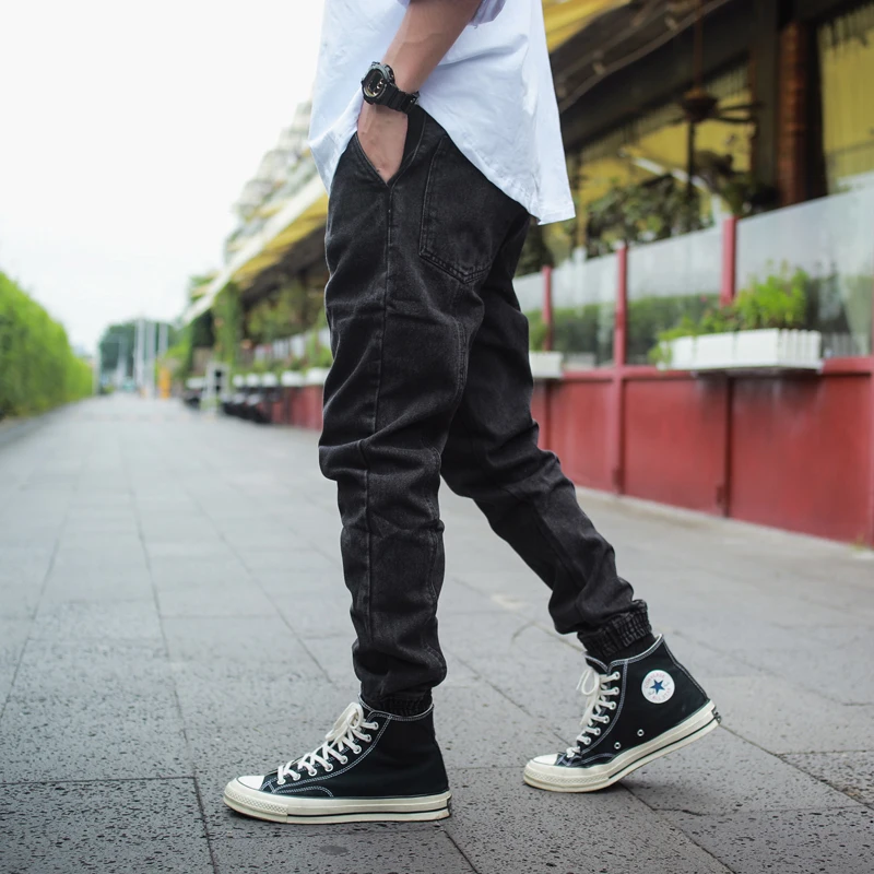 Japanese Style Vintage Fashion Men Jeans Spliced Designer Casual Denim Cargo Pants Men Overalls Streetwear Hip Hop Joggers Jeans