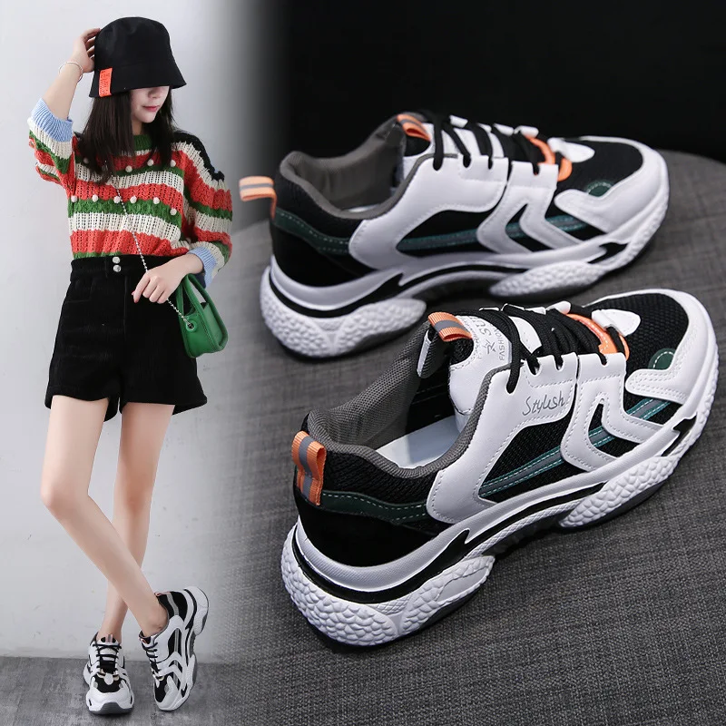 

Новинка весна-осень 2022, модная Корейская старая обувь, подходящая ко всему спортивная обувь на толстой подошве, повседневная обувь