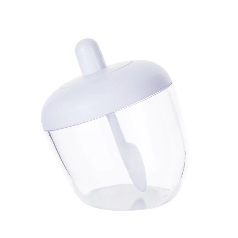 

Transparent and Creative Japanese Kitchen Circular Spice Jar Seasoning Containers with Spoon with Lid Moisture-Proof and Dust