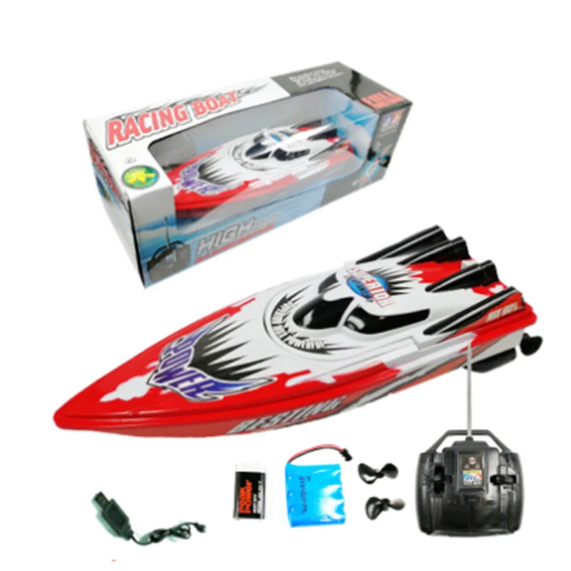 Скоростная гоночная лодка на радиоуправлении 30 км/ч перезаряжаемые батареи