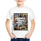 Детские модные футболки с принтом GTA Street Fight Long With GTA 5 Детская летняя одежда повседневные топы для мальчиков и девочек, футболки для малышей