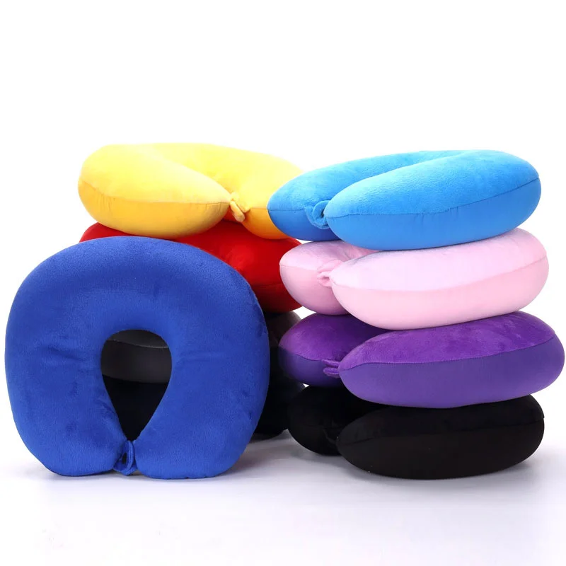 

U-shaped Short Plush Case Airplane Office Cushion Home Travel Color Leisure Health Pillow