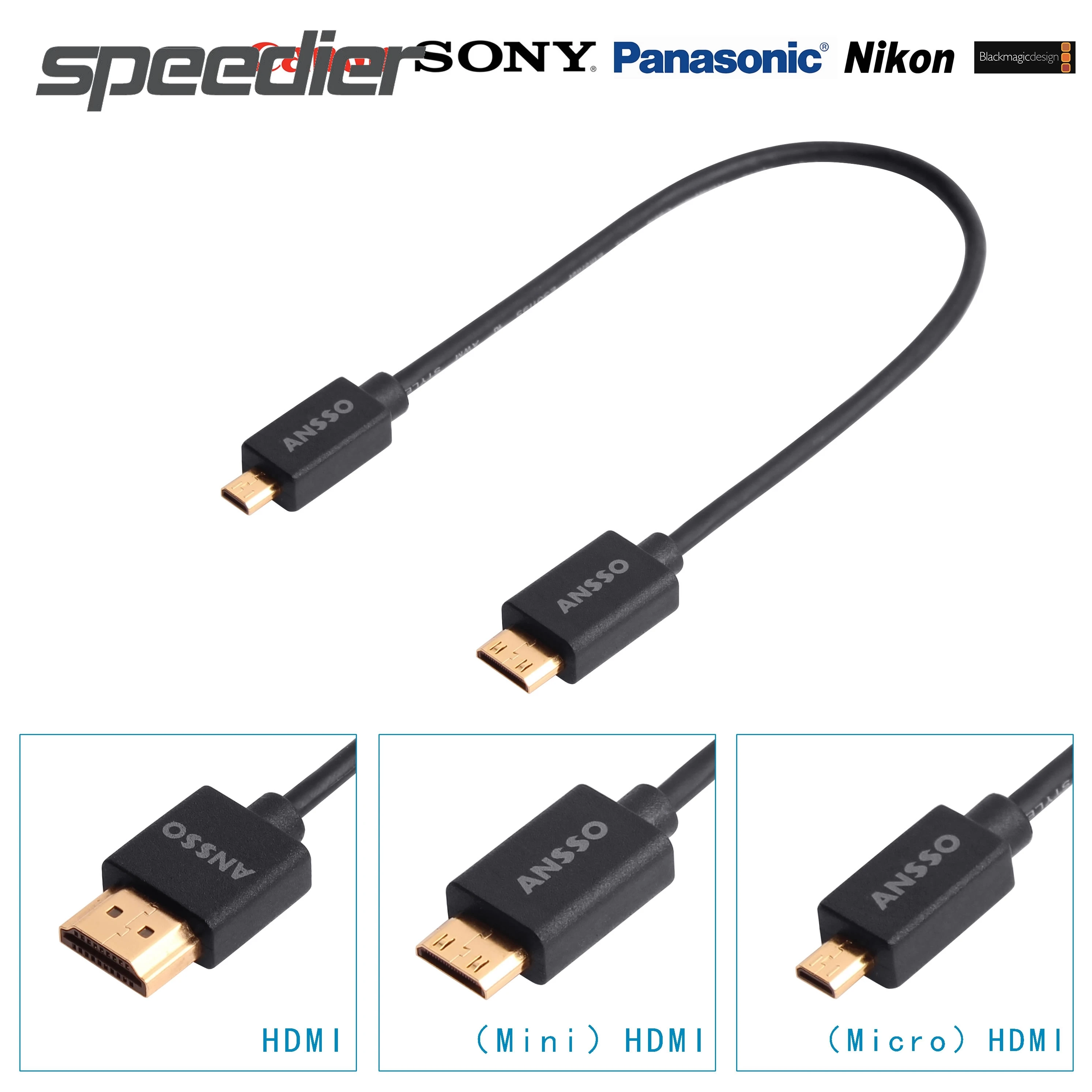 MINI HDMI-compatible Micro Uav aerial photography FPV transfer image stabilizer Super short fine cable 4K60P 8G HDR Ultra Slim