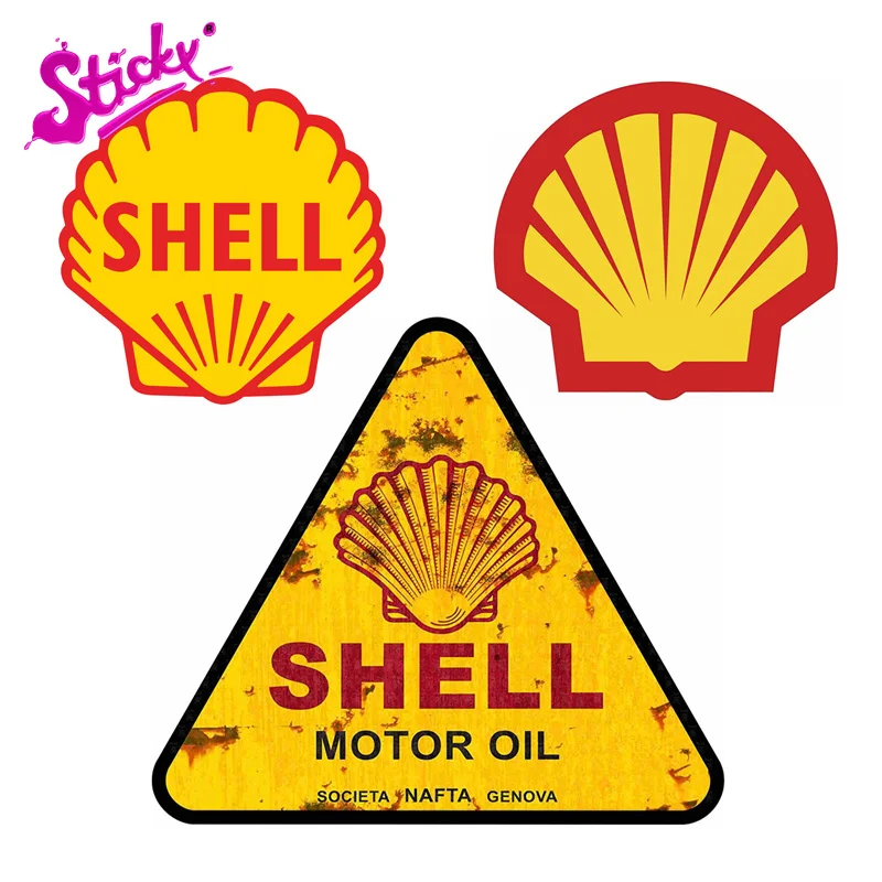 

STICKY Retro Shell Motor Oil Car Sticker Decal Waterproof Sunscreen For Bicycle Motorcycle Accessories Laptop Helmet Trunk Wall