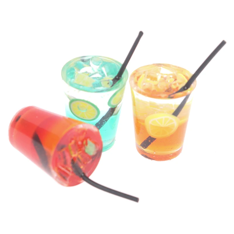 

2pcs 1/12 Dollhouse Miniature Food Resin Fruit Bottle Simulation Drinks Model For Dollhouse Decoration New