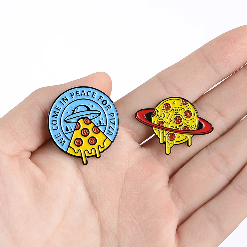 Pizza Planet Pin чужой космический корабль НЛО брошь в виде пиццы забавные креативные