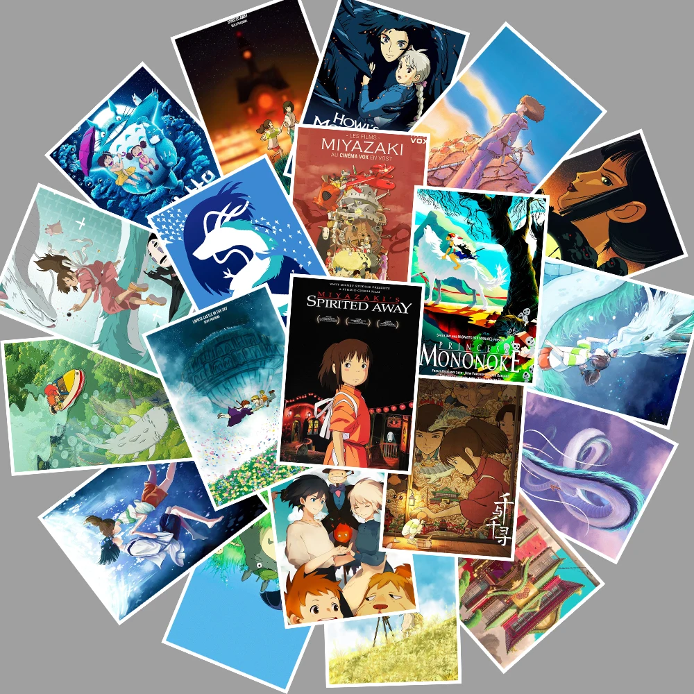 25 шт./лот аниме стикеры ghilii Hayao Miyazaki Totoro Spirited Away Mononoke KiKi наклейки для ноутбука ПВХ