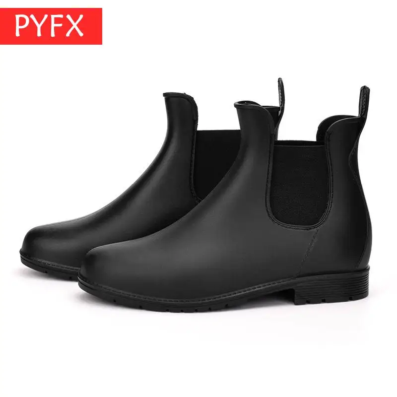 Модные женские непромокаемые сапоги Звездный черный чистый цвет