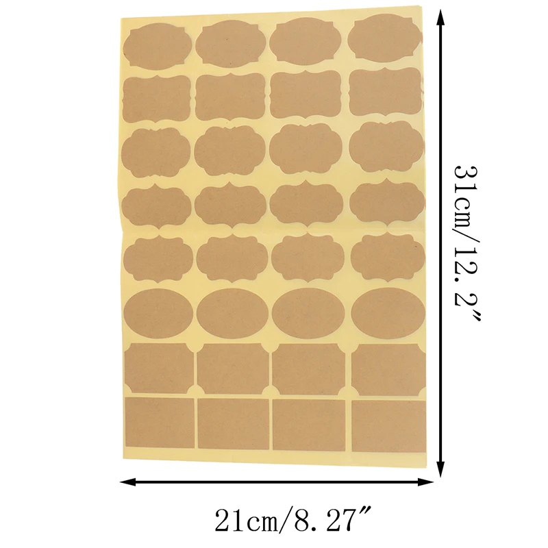 

3 Sheets/Set Essential Oil Empty Kraft Paper Perfume Bottle Roller Labels Stickers Accessories (inclue 96 Pieces Label)