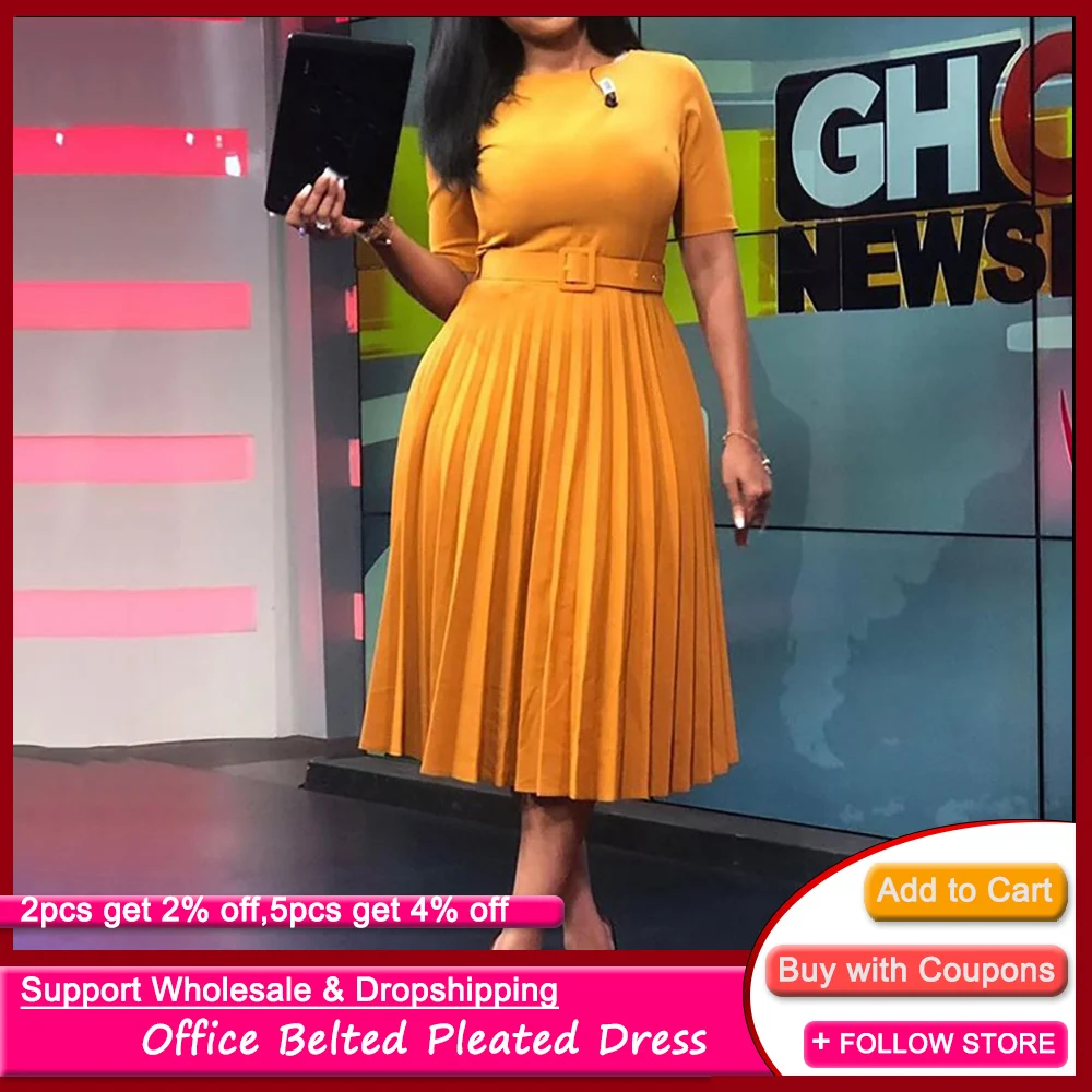 Женское повседневное элегантное плиссированное платье в африканском стиле с