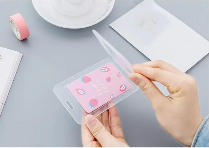 Милый брелок с прозрачным окошком для бейджа Id держатель карт выдвижной цепочка