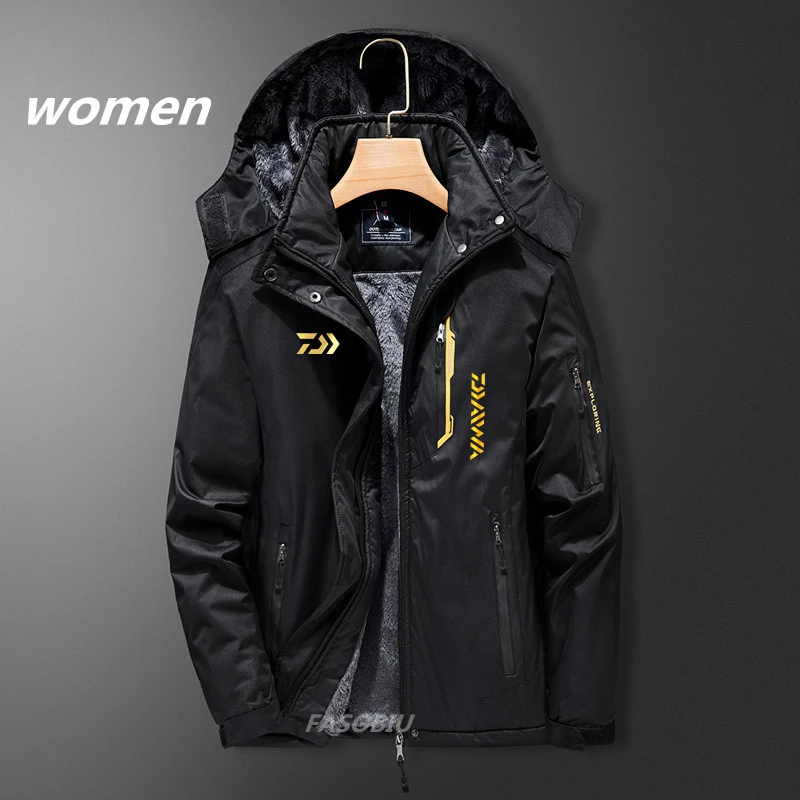 

Daiwa Men Women Plus Velvet Warm Thick Windproof 2021 New Winter Outdoor for Sports Fishing Clothing Plus Size Fishing Jacket