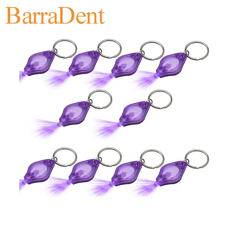 

100pcs UV Mini Keychain LED Flashlight Torch Light Lamp Black Light UV Flashlight UV Light, Ultraviolet Urine Detector for Dog
