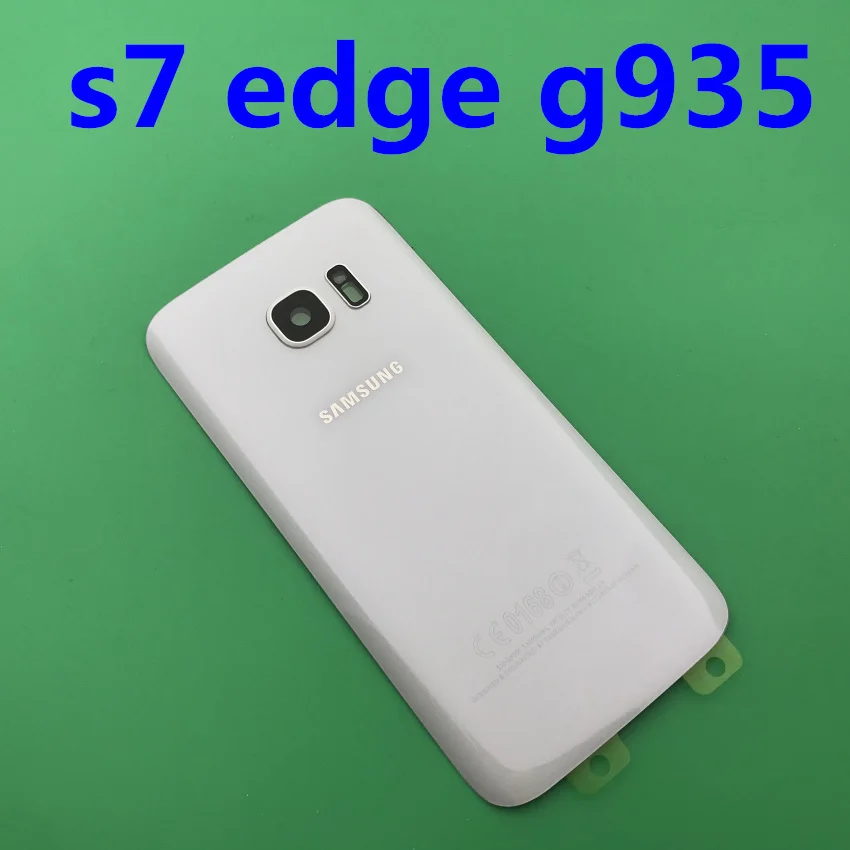 Samsung Galaxy S7 edge оригинальная Задняя крышка батареи G930 G930F чехол G935 G935F задняя дверь корпус стеклянная панель Запасная часть - Цвет: s7 edge white