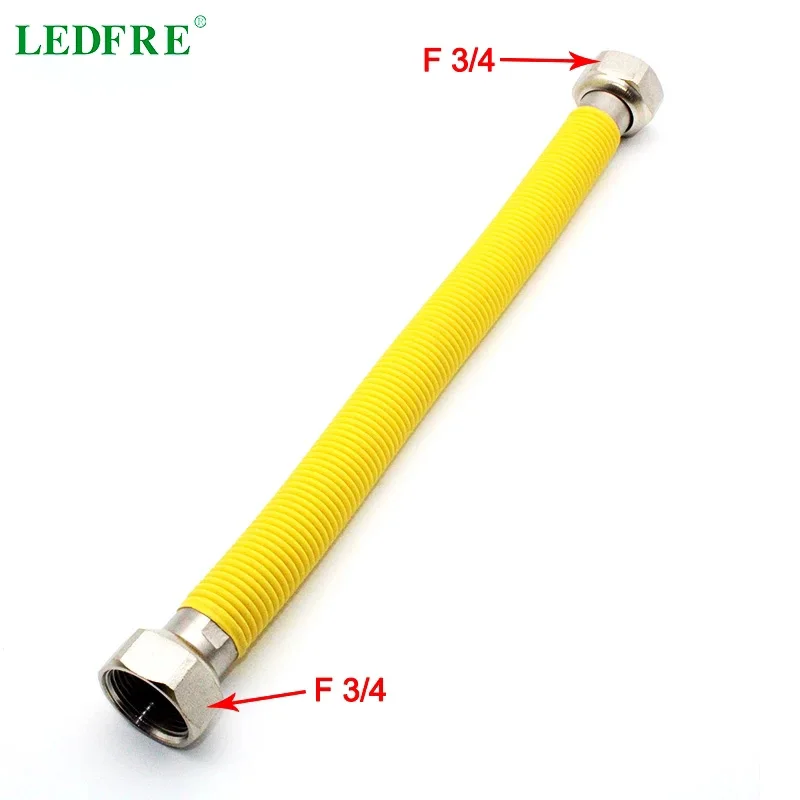 

LEDFRE F3/4"*F3/4" Stainless Steel Corrugated Supply Hose Water Heater Connector Flexible Elastic Gas LF16004B