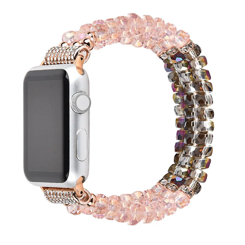 Ремешок с жемчугом для Apple Watch Band Series 6 5 4 3 2 ювелирный браслет кристаллами IWatch