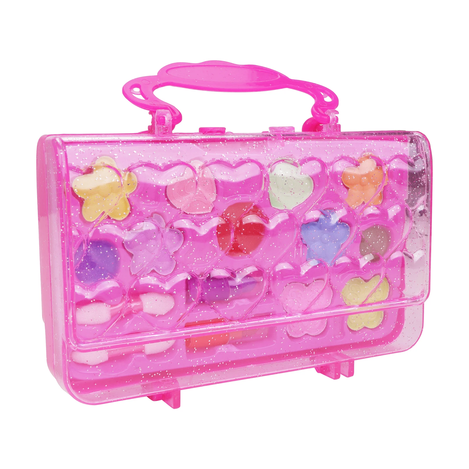 

16PCS Princess Makeup Set Portable Makeup Play House Toy Gift Pink Makeup Set For Girls Dressing Cosmetic