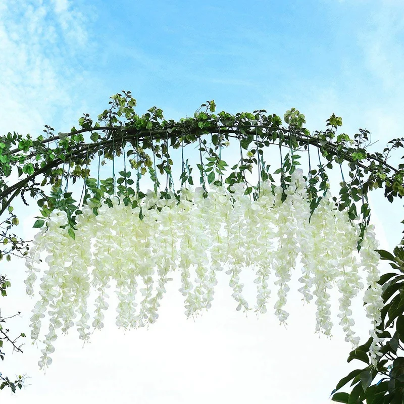 24 шт. в упаковке искусственная Вистерия Глициния висячая гирлянда шелковые