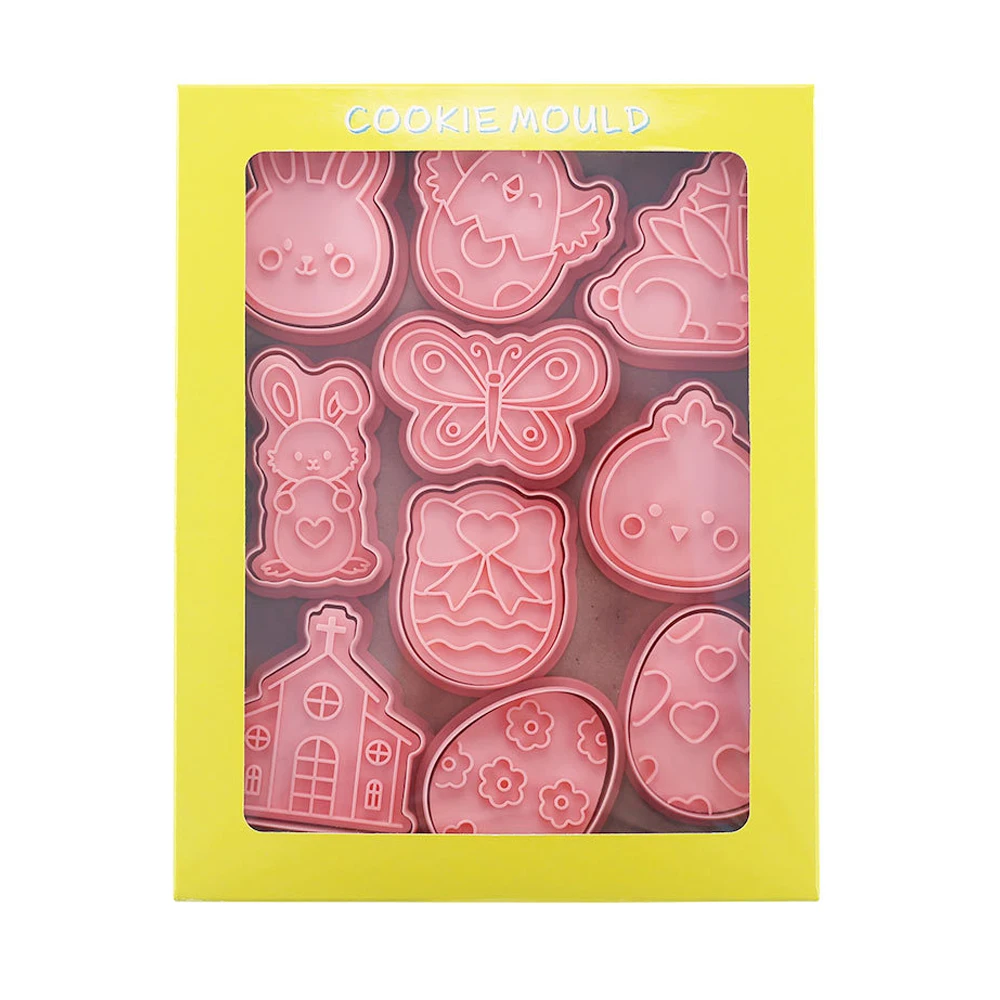 10Pcs/Set Cookie Cutter Easter Rabbit Egg Butterfly Pattern Biscuit Mold Festival Fondant Cake Decoration Tool Sugarcraft Baking |