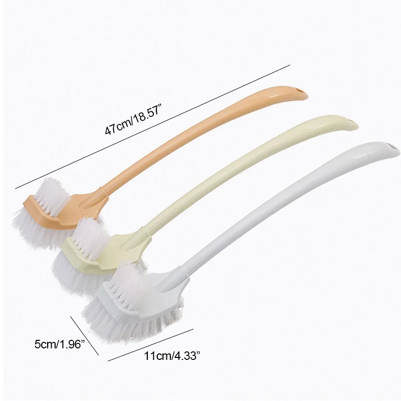 

Toilet Cleaning Brush Plastic Toilet Brush Scrubber Curved Clean Side Bending Handle Corner Brush Bathroom Cleaning