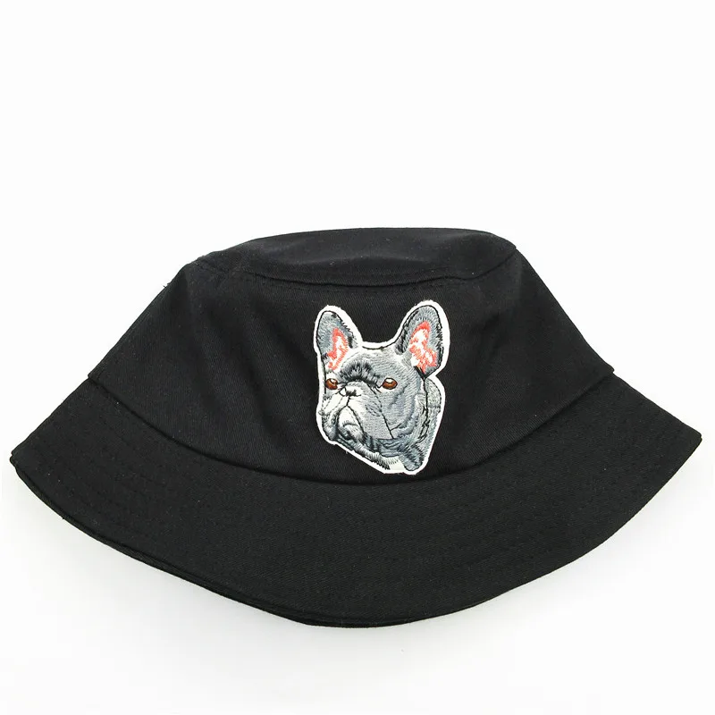 

2021 Animal Embroidery Cotton Bucket Hat Fisherman Hat Outdoor Travel Hat Sun Cap Hats for Men and Women