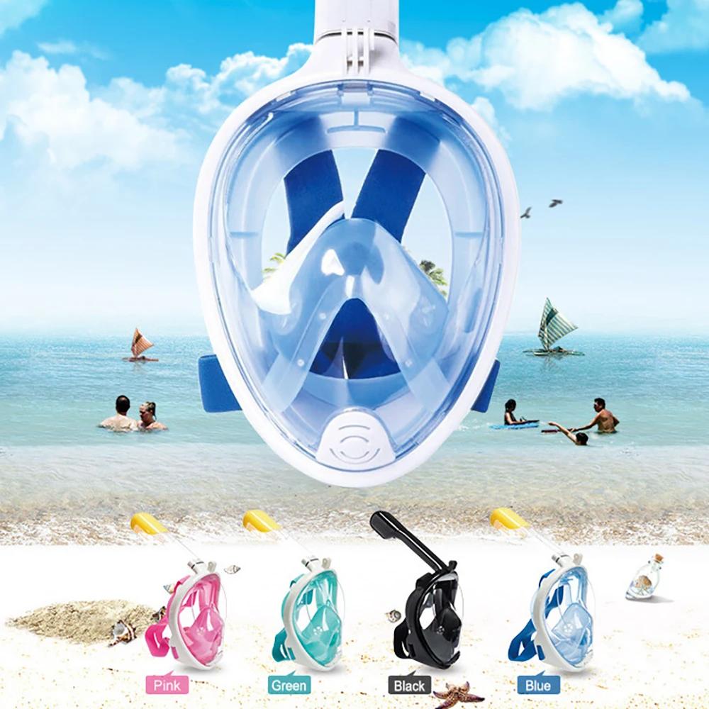 Маска для подводного плавания незапотевающая на все лицо мужчин и женщин