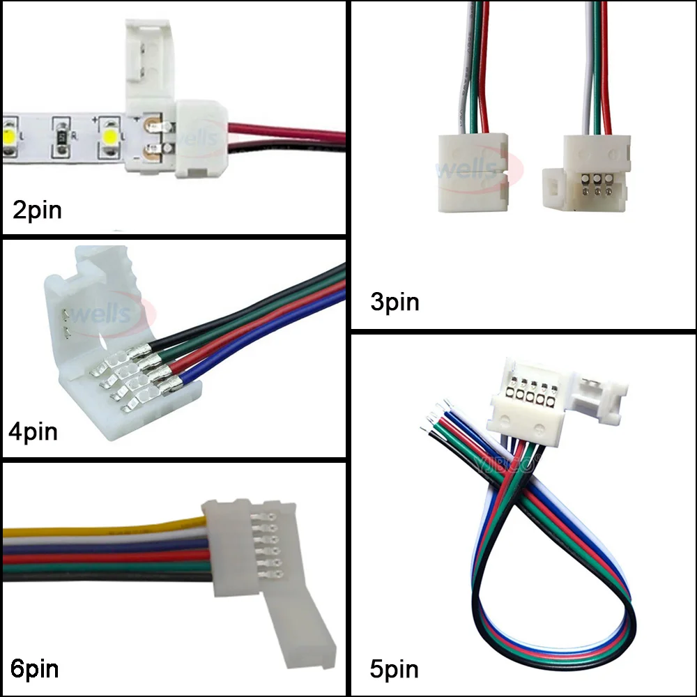 50/100 шт. 2 контактный 3 4 5 6 разъем для WS2811 WS2812B 5050 RGB RGBW светодиодной