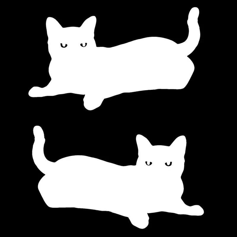Volkrays Мультяшные автомобильные наклейки 2 X Pet Cat аксессуары Светоотражающие