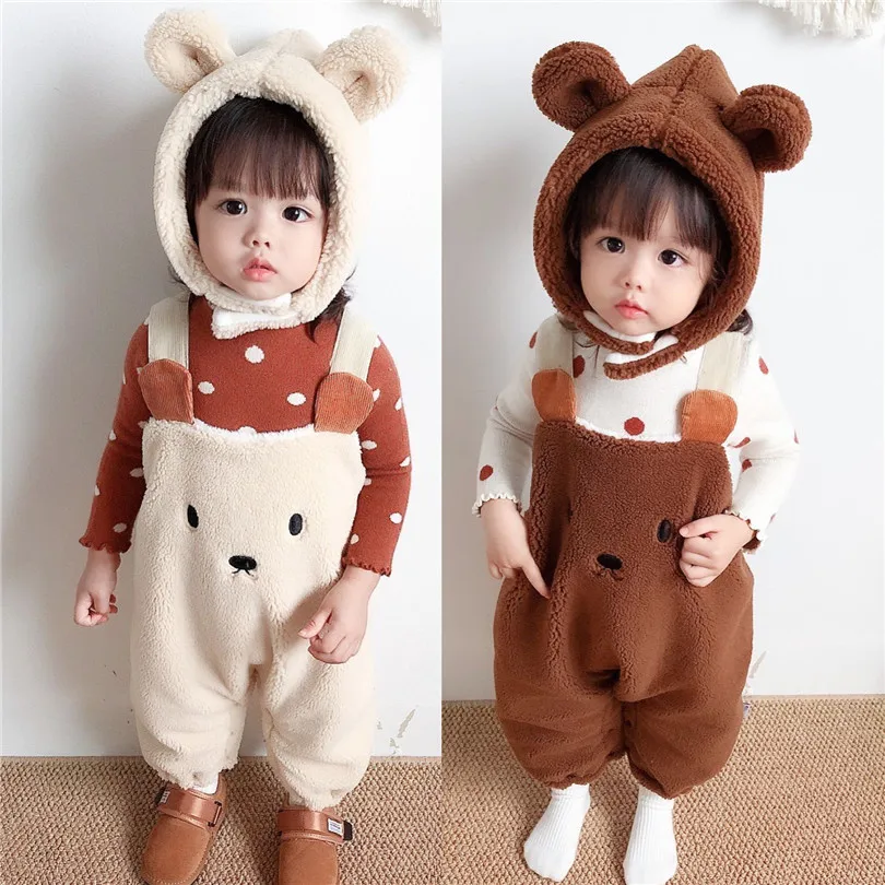 

Winter Baby Boys Girls Clothes Newborn Baby Romper Cartoon Velvet Infant Toddler Baby Jumpsuits Overalls Boys Girls Romper