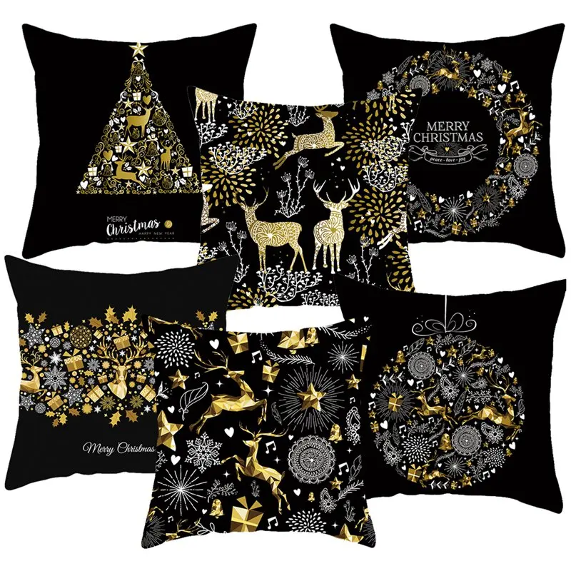 Christmas Cushion Covers Merry Christmas Decorations for Home Noel Christmas Gifts Navidad Xmas Cristmas DecorNew Year