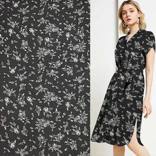 Белая цветочная ткань для летнего платья SCG516|Ткань| |