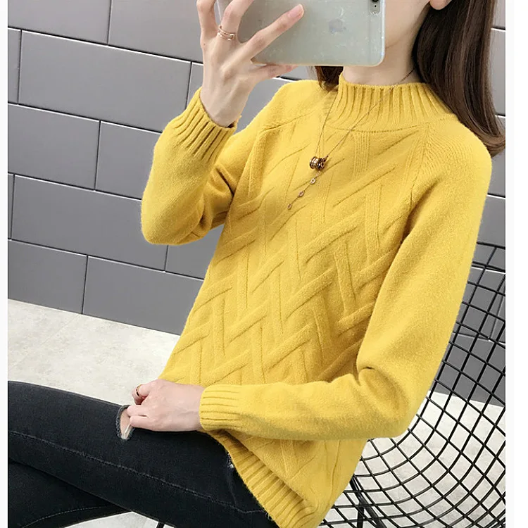 

Women's Sweater Wool Pullover Women Turtleneck Sweaters Female Winter Woman Sweater one