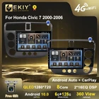 Автомобильный мультимедийный видеоплеер EKIY QLED, DSP, Android 10, 2Din, Автомагнитола для Honda Civic 7 2000-2006, GPS-навигация, BT, Carplay, HU