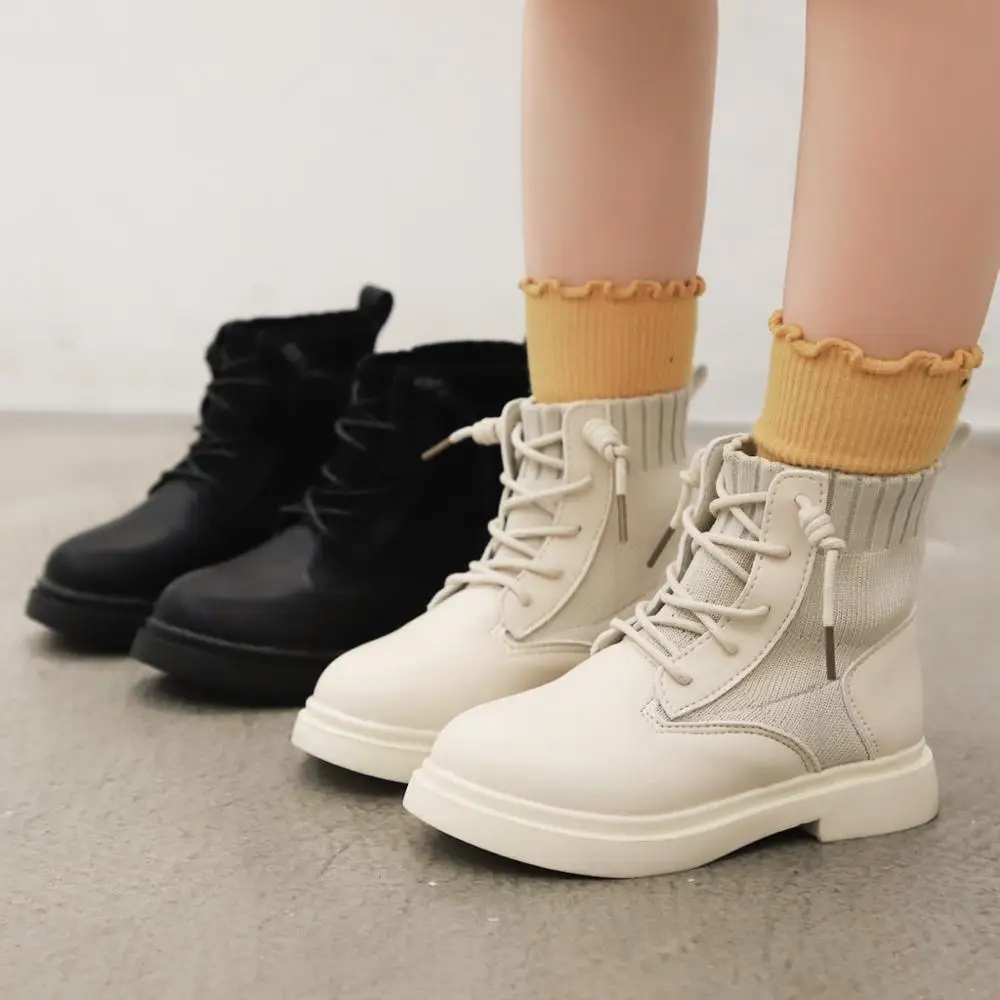 2020 Girls Martin Boots Shoes For Children Warm Fashion Soft Bottom Boys Non-slip Kids Sneakers | Детская одежда и обувь