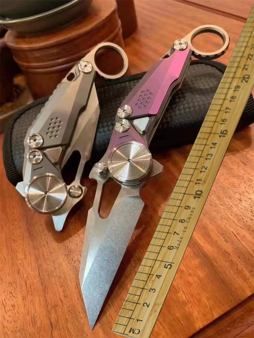 

Folding knife m390 blade mechanical titanium alloy handle hunting knife outdoor camping sharp EDC self defense survival tool