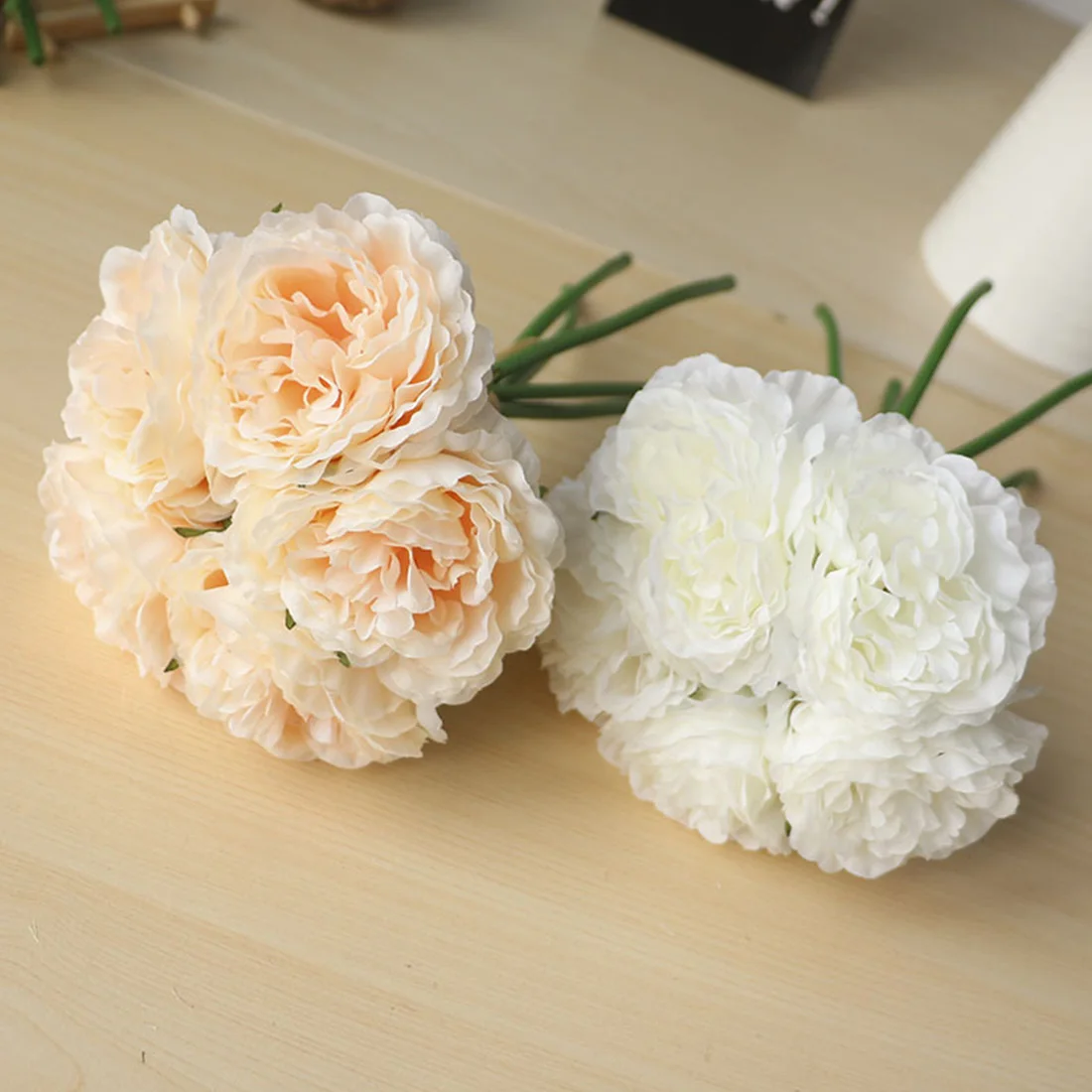 

5Big Heads Diameter Rose Pink Peony Artificial Flowers Bouquet Fake Flower for Home Bride Wedding Decoration Marriage Decor