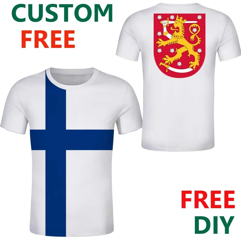 Финская футболка на заказ футболки SUOMEN с флагом эмблемой SUOMI финским голубым