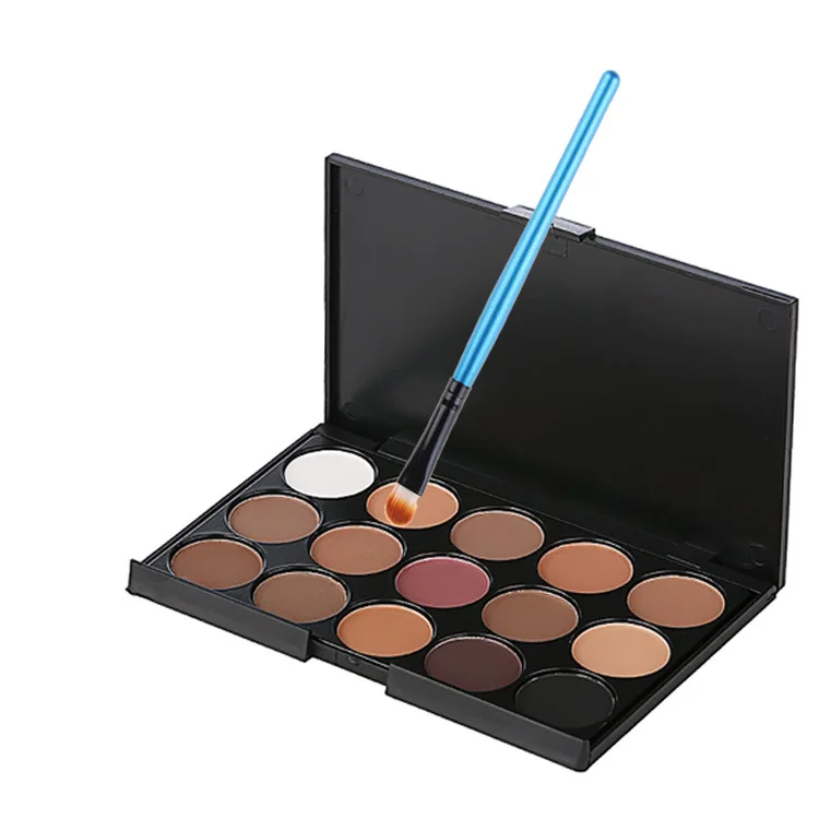 15-Цвет тени для век компактные Упакованные Комбинации с кисть теней макияж