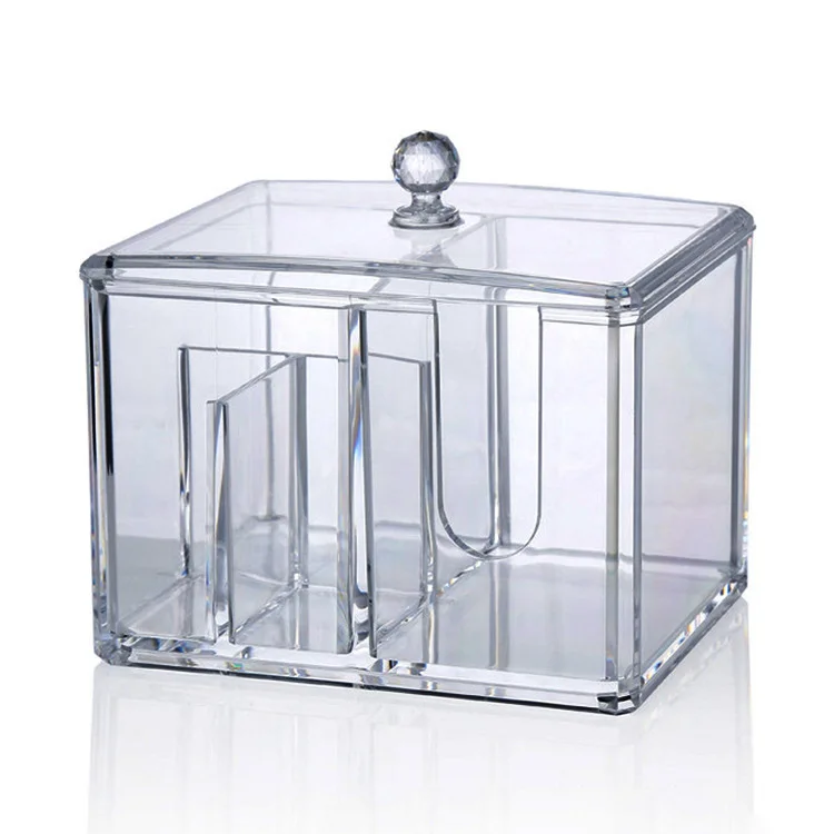 

Acrylic Transparent Cotton Swab Storage Box Dressing Table Desktop Cotton Swab Storage Storage Box Cosmetic Organizer