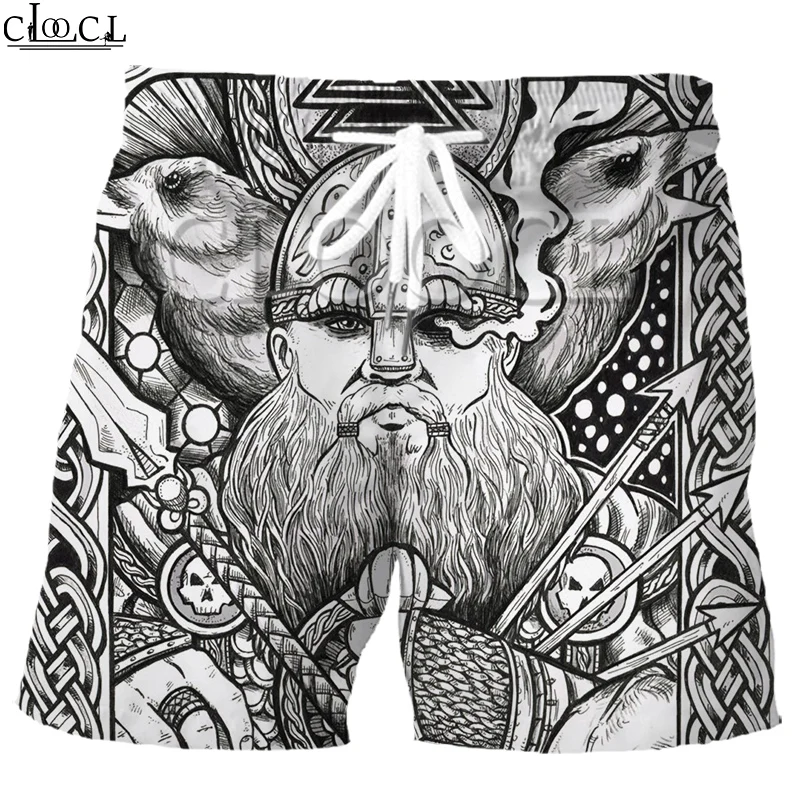 

CLOOCL Viking Tattoo Pirate Summer Beach Shorts 3D Print Fashion Men Harajuku Hip Hop Wild Leisure All-match Shorts