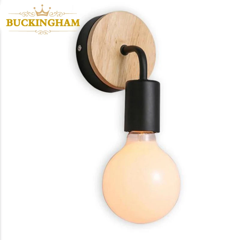 Простой настенный светильник винтажный деревянный металлический светодиодный в