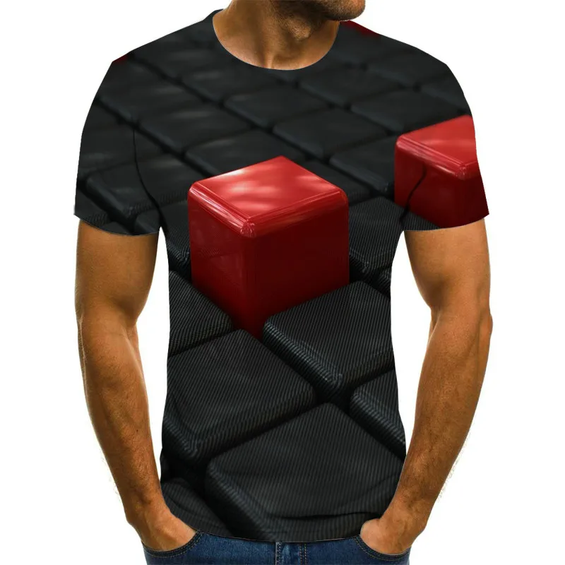 

2021 summer new fashion large size comfortable and breathable personality men's 3DT shirt fashion