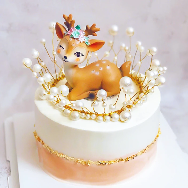 Рождественское украшение для торта сделай сам Топпер милый олень домашнее
