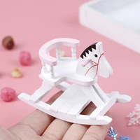 112 dollhouse miniature wooden rocking horse chair nursery room furniture doll house ornament accessories toys for kids